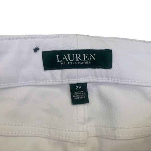 Ralph Lauren White Straight Jeans Size 2 Petite Stretch Denim Summer - Picture 5 of 9